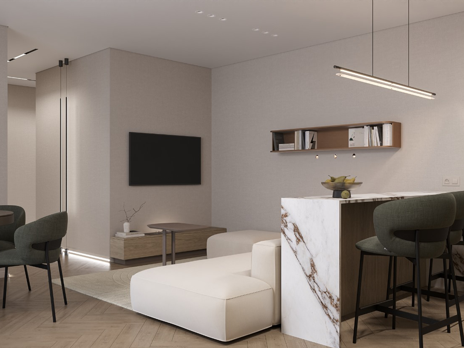 Гостиная от студии Kozhinova Interior